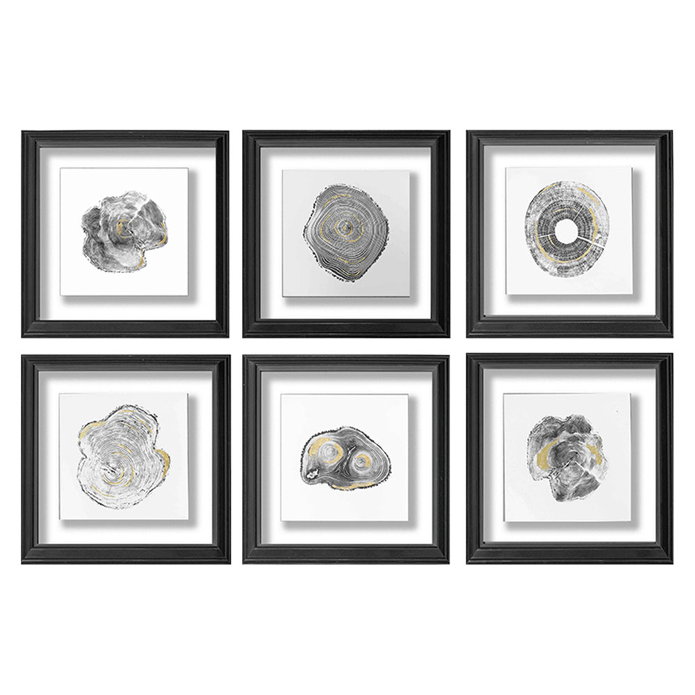 GICLÉE WOOD PRINT GOLD LEAF SET 6