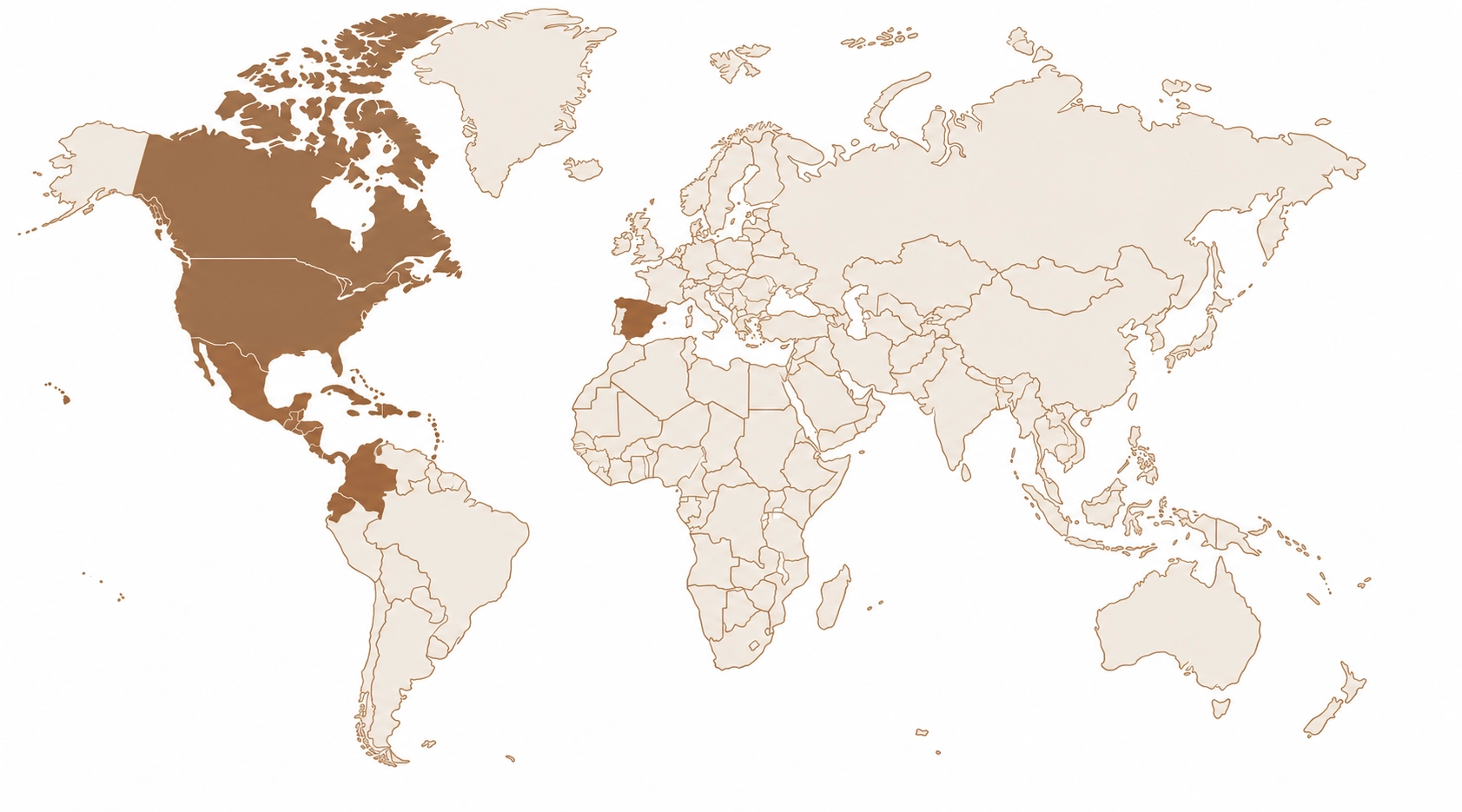 Mapa de cobertura internacional de VANGARDI